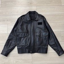 Giacca Bomber da Volo Perrone Aviation Skywest Airlines Pelle Nera Taglia L