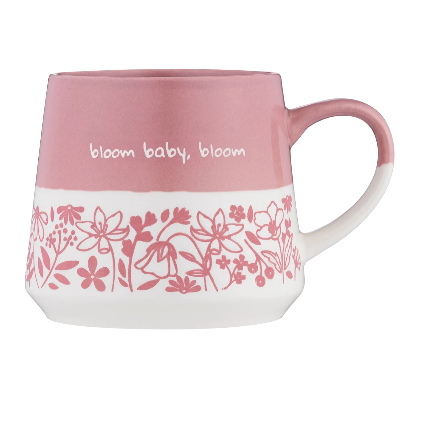Coffee Mug Stoneware Bloom Baby Bloom Tea Cup 450ml Glaze Floral 2 Tone Pink