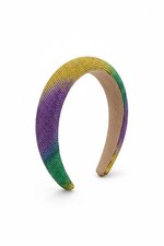 Mardi Gras Color Rhinestone Iconic Headband