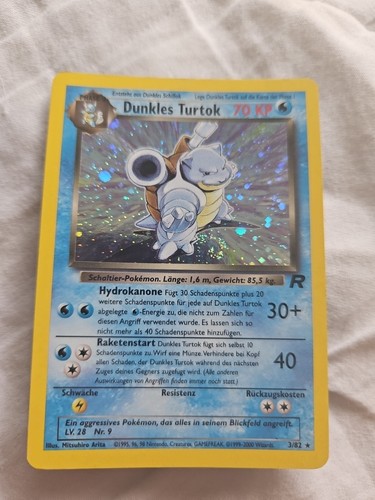 Pokemon Card - German Dark Blastoise Dunkles Turtok Team Rocket 3/82 Holo Rare - Picture 2 of 7