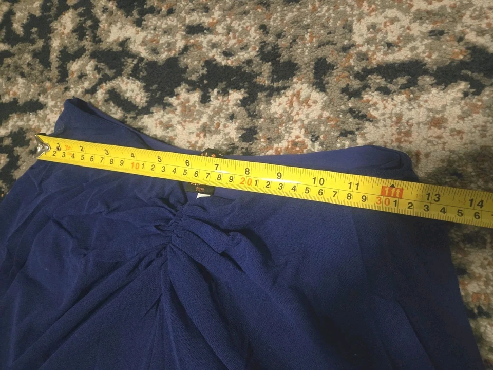 Maxi Vestido Jean Paul Gaultier Talla L Triple Malla Azul Alto Bajo Foto 2 de 4