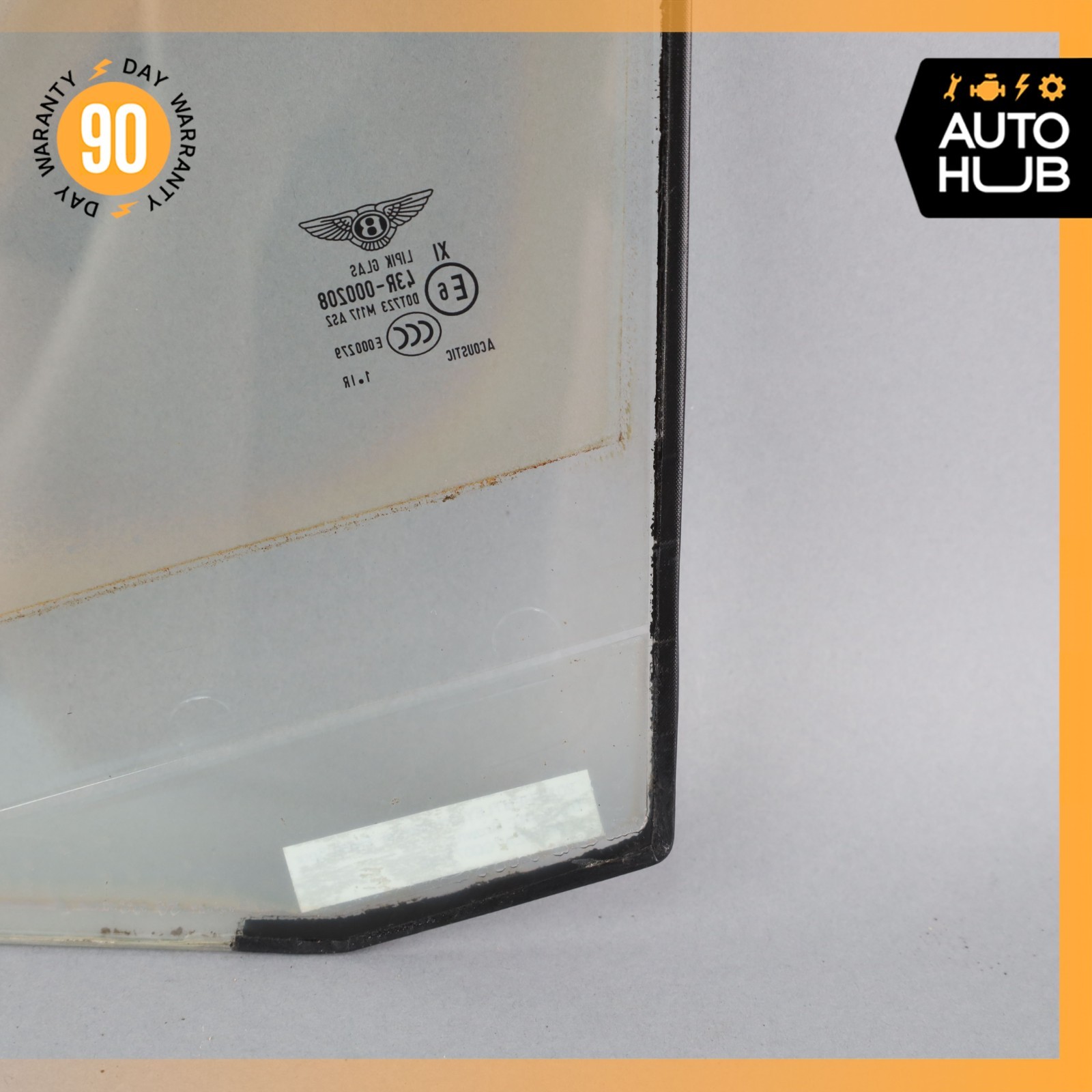 06-13 Bentley Continental Flying Spur Front Right Door Corner Window Glass OEM