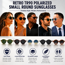 Small Round Polarized Sunglasses Men Women Retro Oval Acetate UV400 Sun Glasses