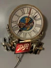Vintage Schlitz Beer World Globe Lighted Wall Clock 1970s  18”X 15.5” Works READ