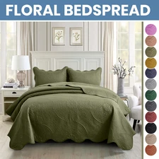 3 Piece Quilt Bedspread Bedding Set Reversible Comforter Sets Twin Queen King