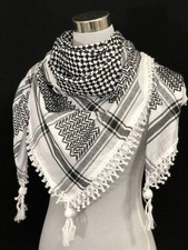 Palestinian Keffiyeh Black White Scarf