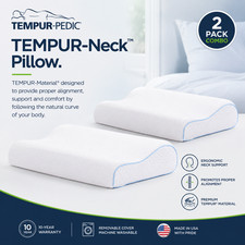 2 Pack TEMPUR-Neck Pillow , White / Medium