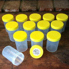 10 Bottle JARS Plastic Container Craft Organizing 3 oz DecoJars 5314 Red cap