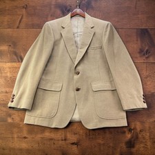 Vintage Garrison Park 100 Mongolian Camel Hair Blazer Tan Sport Coat USA 40R
