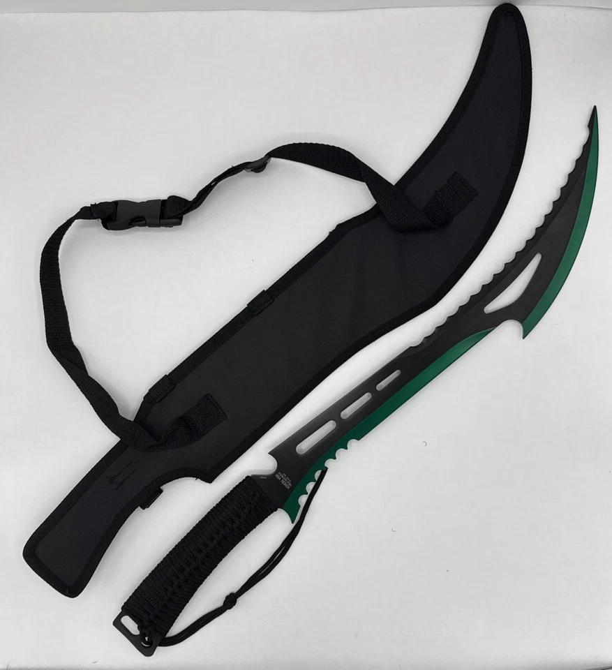 Z-Hunter 23,75” hoja verde machete, mango envuelto en cable negro con funda ZB-020BG Foto 3 de 4