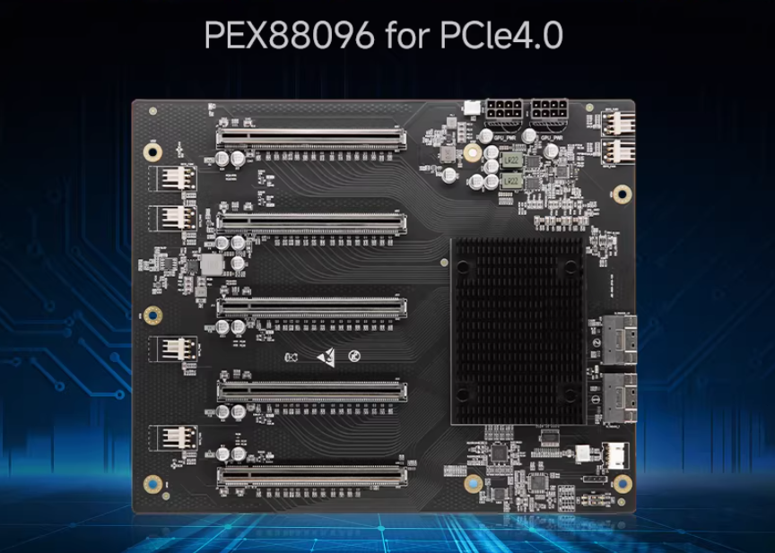PLX88096 5-card Expansion Baseboard PCIe 4.0 No Splitting for