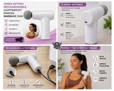 3-Speed Rechargeable Massage Gun Lightweight Handheld Muscle Massager USB Portab