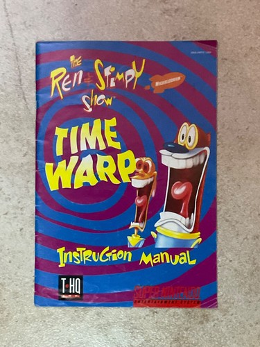 Ren & Stimpy Show: Time Warp Super Nintendo SNES Instruction Manual Booklet ONLY
