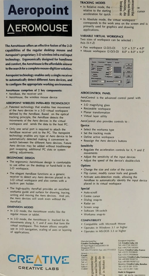 Vintage AeroMouse  Creative Labs 3D mouse - Image 3 of 4