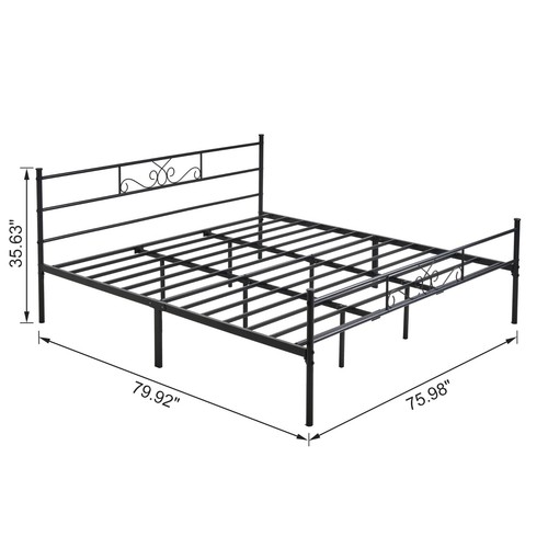 Twin Full Queen King Size Metal Bed Frame with Headboard Heavy Duty Bed Platform - Picture 25 of 25