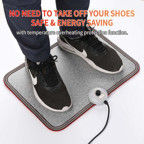 Electric Heated Foot Warmer Mat Toes Warming Heater Under Desk Home Office 55W - Picture 3 of 5
