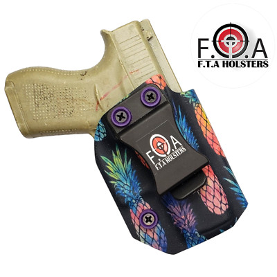 IWB CONCEALMENT KYDEX HOLSTER PINEAPPLE PRINT ADJUSTABLE CAN & RETENTION.