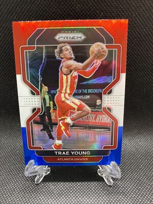 Trae Young 2021-22 Panini Prizm Red White and Blue #26 + Base NBA