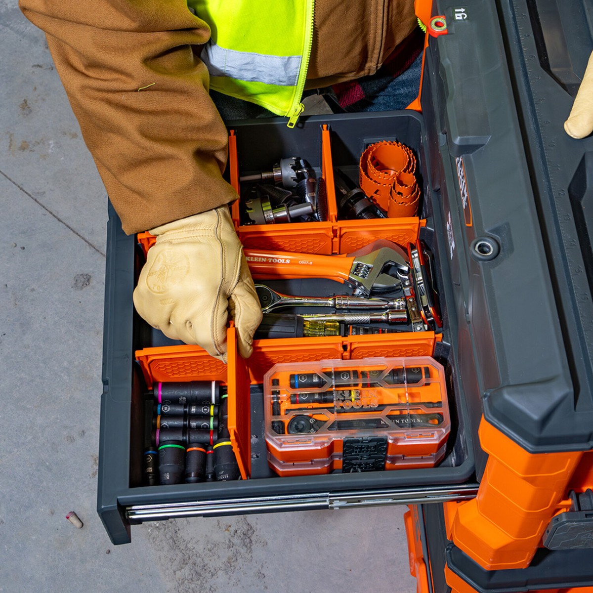 LIFEWORK PRODUCTS 木箱　ツールBOX３個セット Klein Tools 54823MB MODbox Three Drawer Toolbox, Heavy-Duty Ball