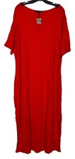 NEW Boohoo Scoop Neck Relaxed Fit Short Sleeve Midi Dress Sz 24 Orange Women’s