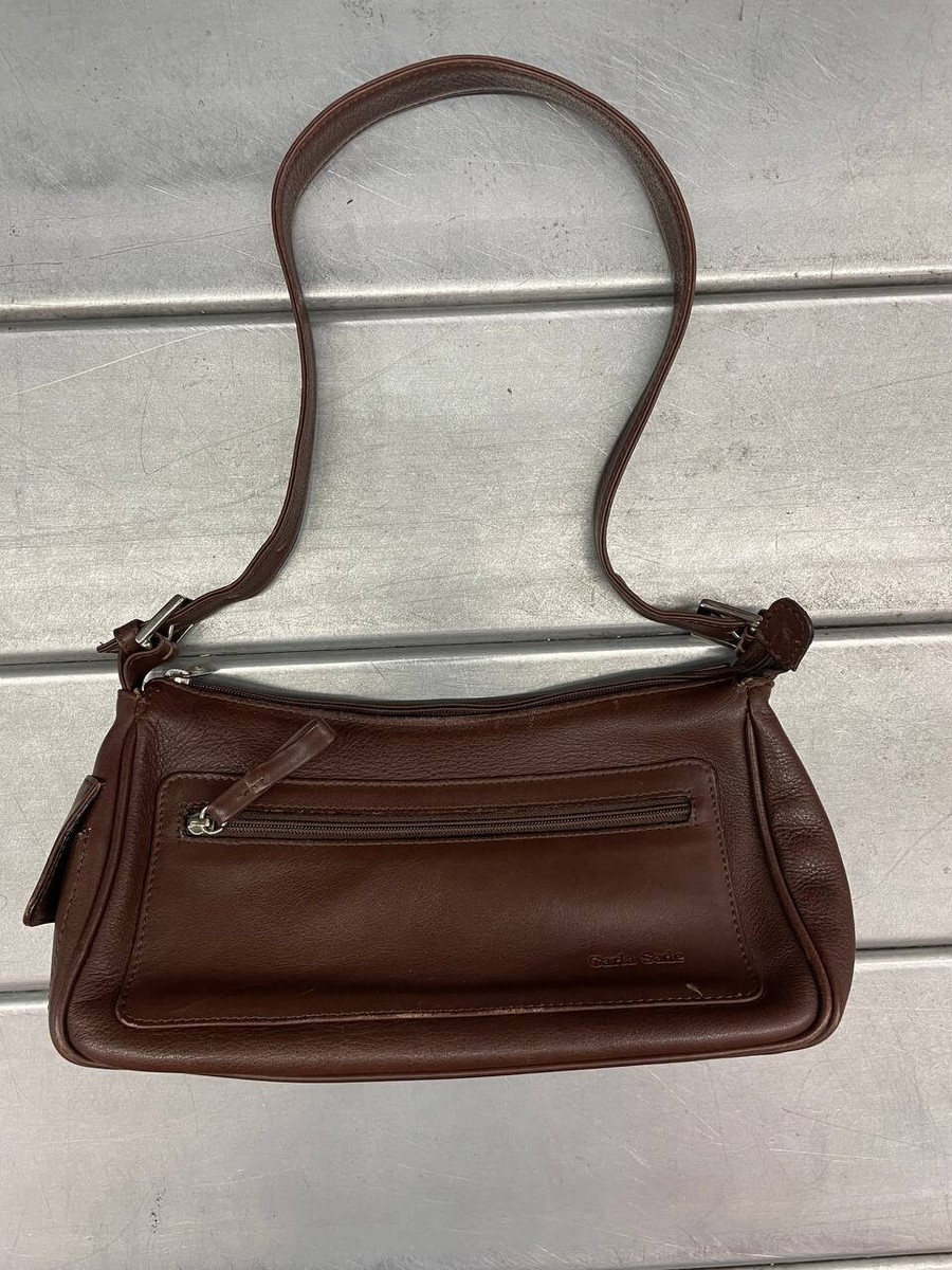 Carla Sade Womens Brown Leather Small Shoulder Bag | eBay
