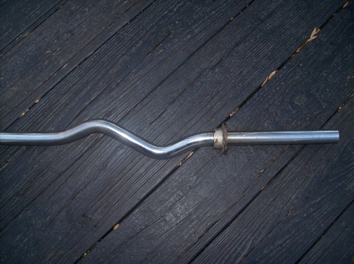 *vtg CLASSIC YORK BARBELL EZ CURL BAR w/2 COLLARS Strongman BODYBUILDING Fitness - Picture 4 of 4