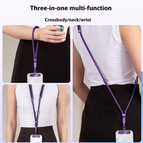 Multifunctional Phone Lanyard with Detachable Clip Phone Neck Strap Wristband - Photo 3 sur 15
