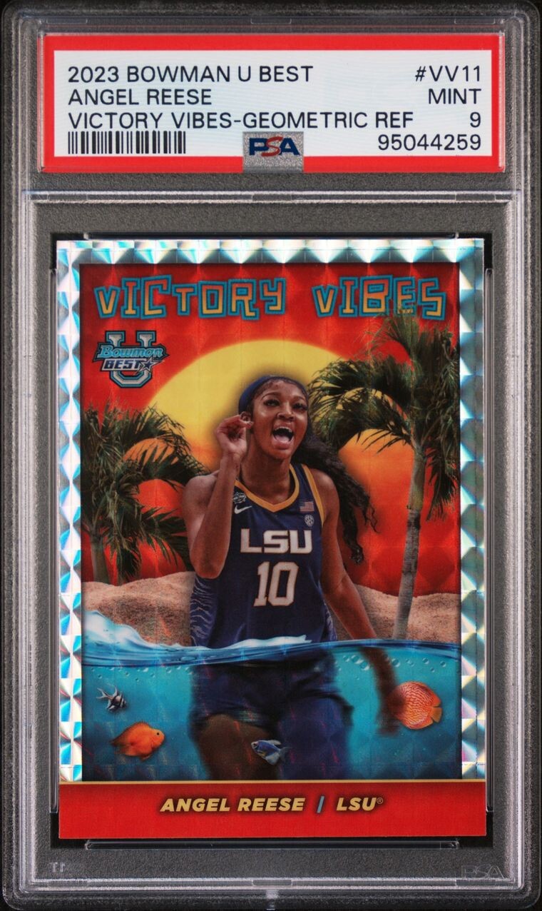 2024 Bowman Best Victory Vibes Angel Reese Geometric Refractor PSA 9 Mint