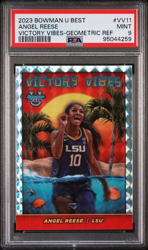 2024 Bowman Best Victory Vibes Angel Reese Geometric Refractor PSA 9 Mint