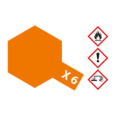 (478,70 /1l) Tamiya X-6 Orange glänzend - 23ml Acrylstreichfarbe wasserlöslich 3