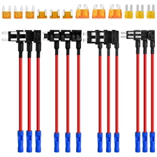  Fuse Taps - 12V Add-a-Circuit Adapter, 4 Types Fuses Holder Standard Micro2