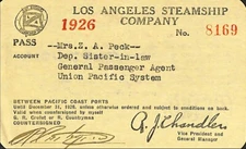 1926 - Los Angeles Steamship Co. - Steamship Annual Pass