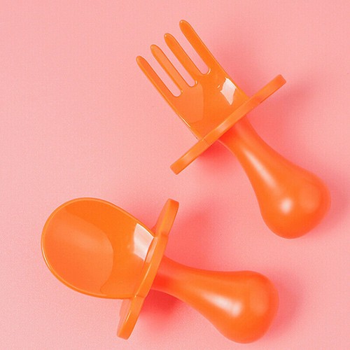 Baby Spoon & Fork Toddler Utensils Self Feeding Training Silicone Cutlery Set - Picture 17 of 17