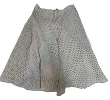 Anthropologie Maeve Womens Linen Blend A-Line Skirt Size 4 Ivory Printed Casual