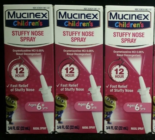 Lot of 3 Mucinex Children's Nasal Decongestant Spray 3/4oz EACH Exp