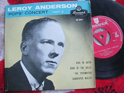 Leroy Anderson 'Pops' Concert Part 2 Brunswick  OE 9357 UK 7'' Vinyl EP Single