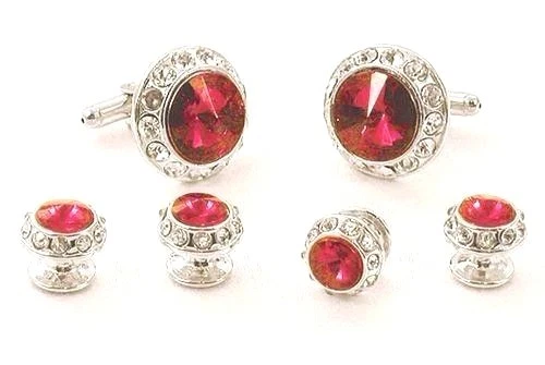 Nuevo conjunto de gemelos de circonita cúbica roja de Navidad para hombre en caja de alta calidad Foto 2 de 2