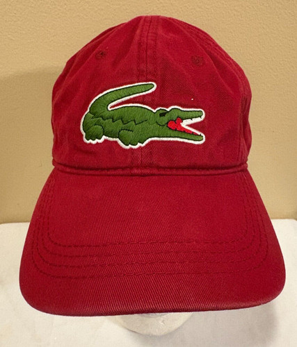 Lacoste Big Croc Gabardine Adjustable Strap Red Hat
