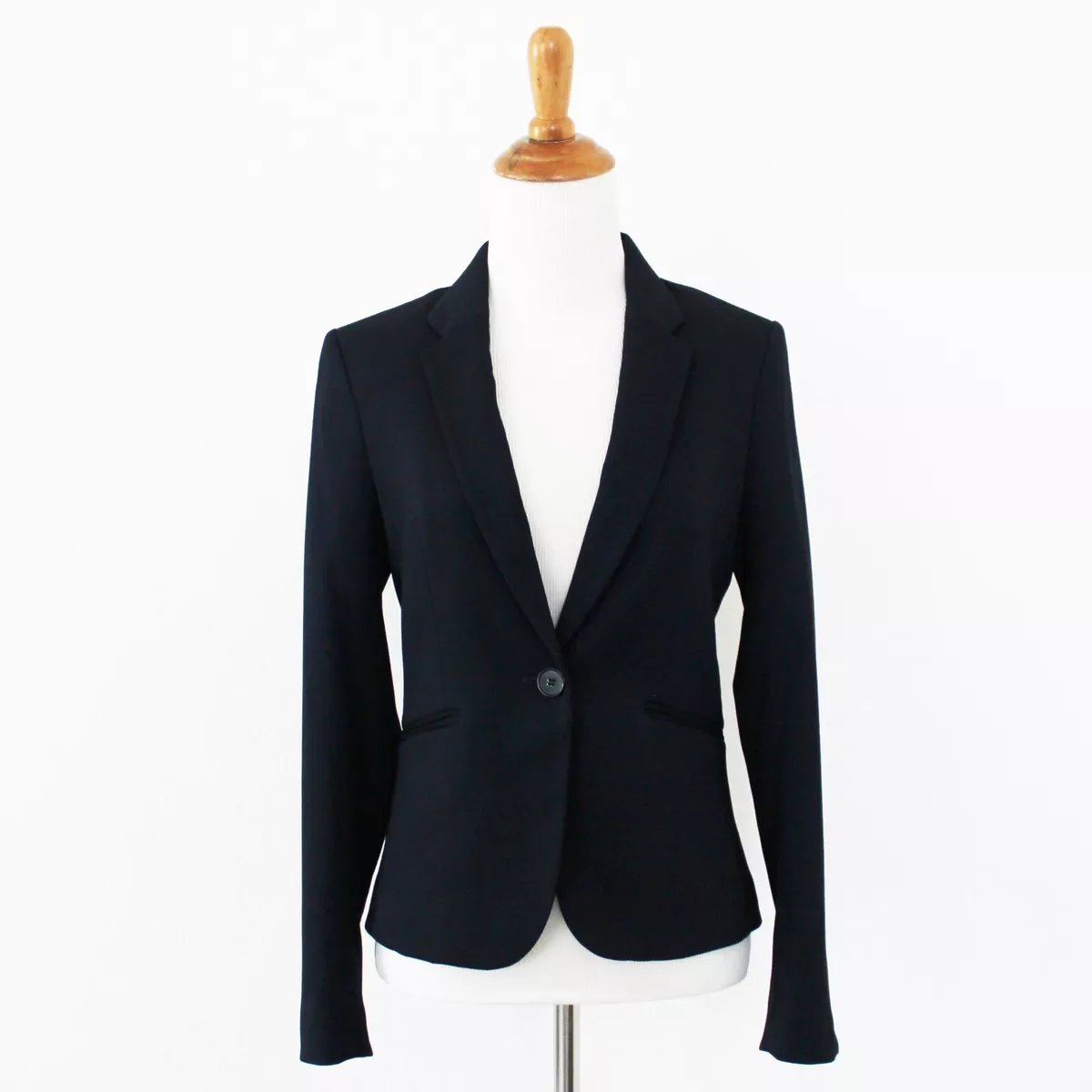 Navy blue fitted blazer new arrivals