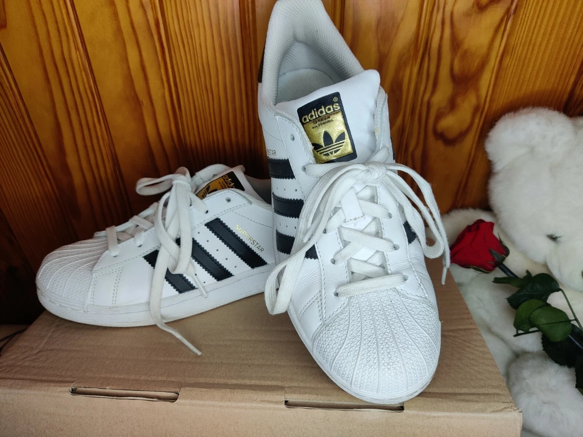 Adidas baskets superstar Blanc noir et gold eBay
