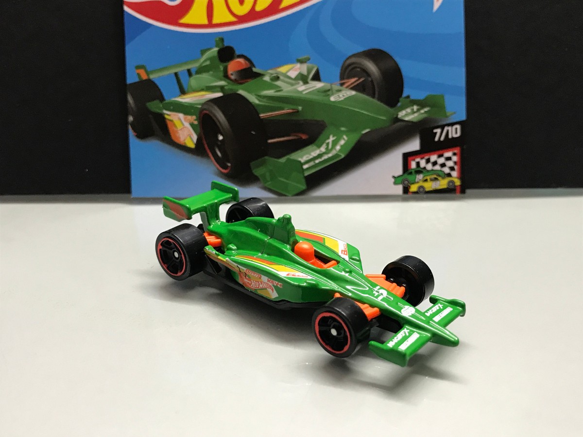 2019 Hot Wheels Indy 500 Oval Green Loose HW Race Day Brand News Riveted
