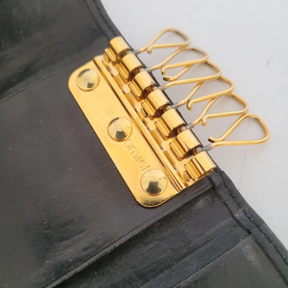 Dunhill Estuche para Llaves Ganchos Porta Billetera Logo Negro Triple Diseñador Moneda Retro Foto 4 de 4