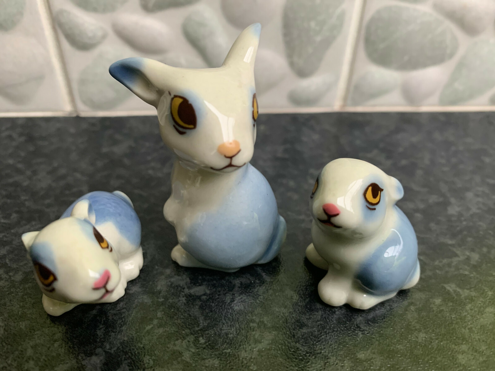 Vintage Wade Happy Family Rabbits/2nd issue 1978-84, Mother/2 Children ...