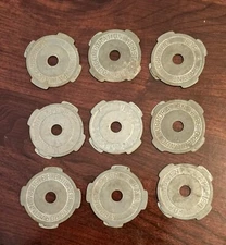 9 Vintage Metal 45 RPM Record Adapters Inserts Webster Chicago Corporation Lot