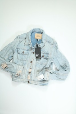 light blue distressed denim jacket