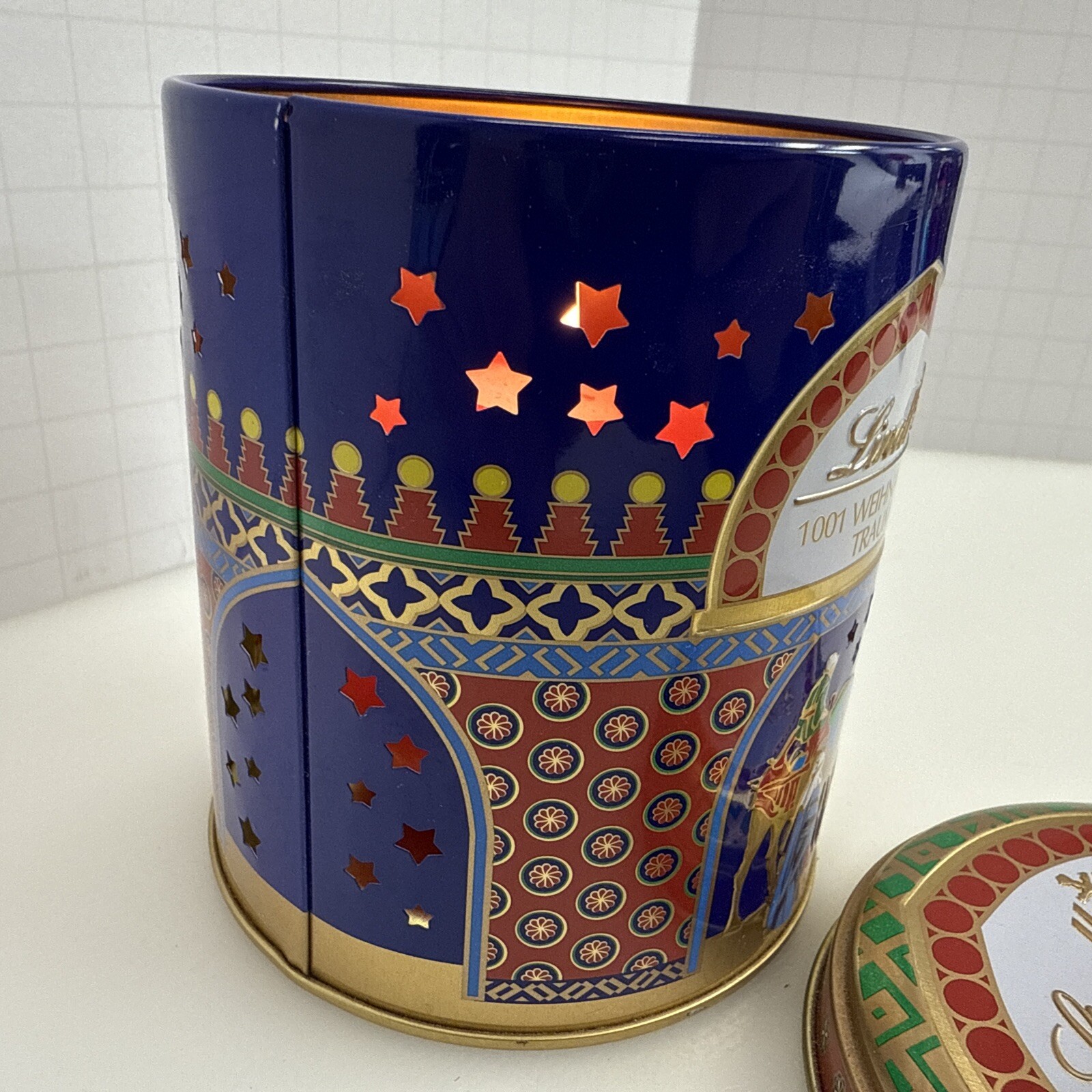 Lindt & Sprungli Chocolate Tin Christmas Wise Men Empty Decor Tea Light