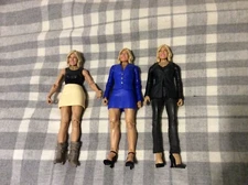 WWE RENEE YOUNG 3 LOOSE FIGURES LOT FIRST IN LINE CUSTOM BLUE & BLACK SUIT L@@K!