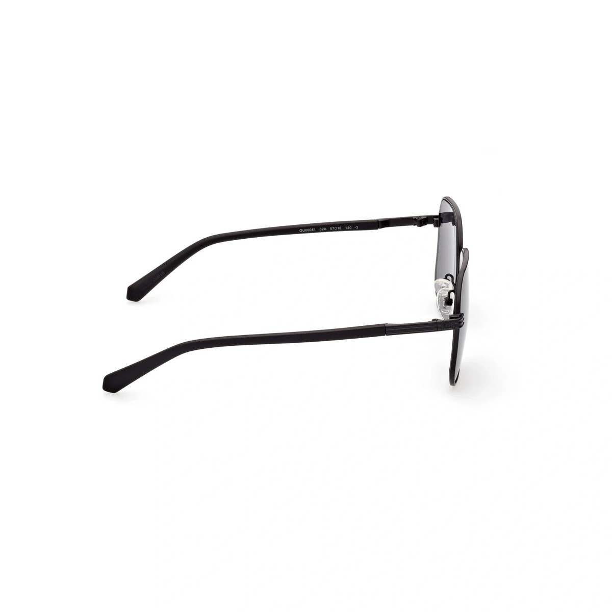 Guess GU00051 02A Matte Black/Smoke Square Metal Sunglasses Frame