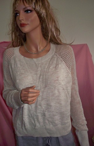 Maglione donna leggero L beige grano VINTAGE maglione manica lunga all'uncinetto - Foto 9 di 9