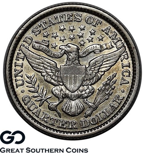 1892 Barber Quarter, AU+ with Some Luster - Picture 2 of 3